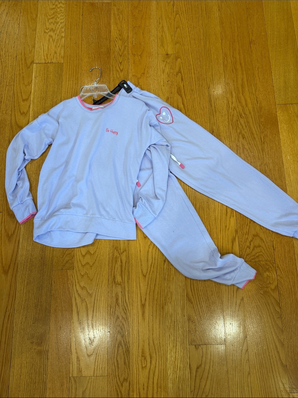Lilac women’s Pajama Set with Pink Trim - Cozy Two-Piece Sleepwear